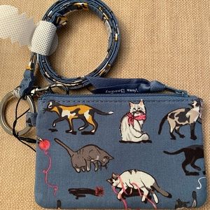 Vera Bradley Lanyard and Zip ID in Cat’s Meow Pattern NWT